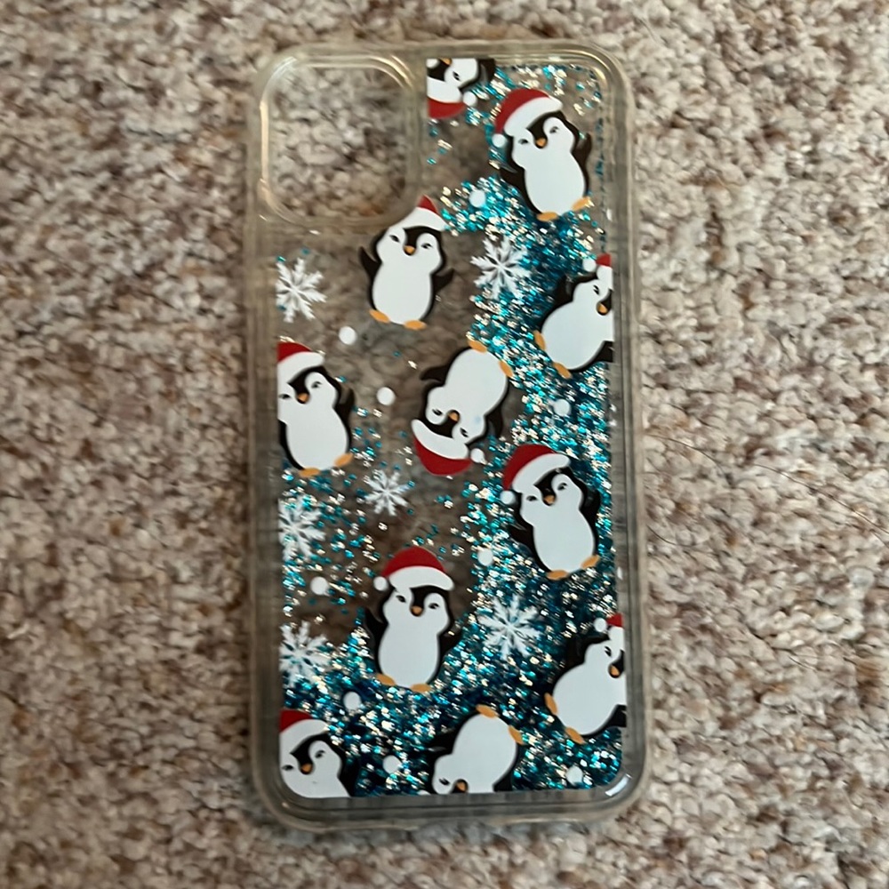 iPhone 11 Christmas Penguins Wearing Santa Hats Case